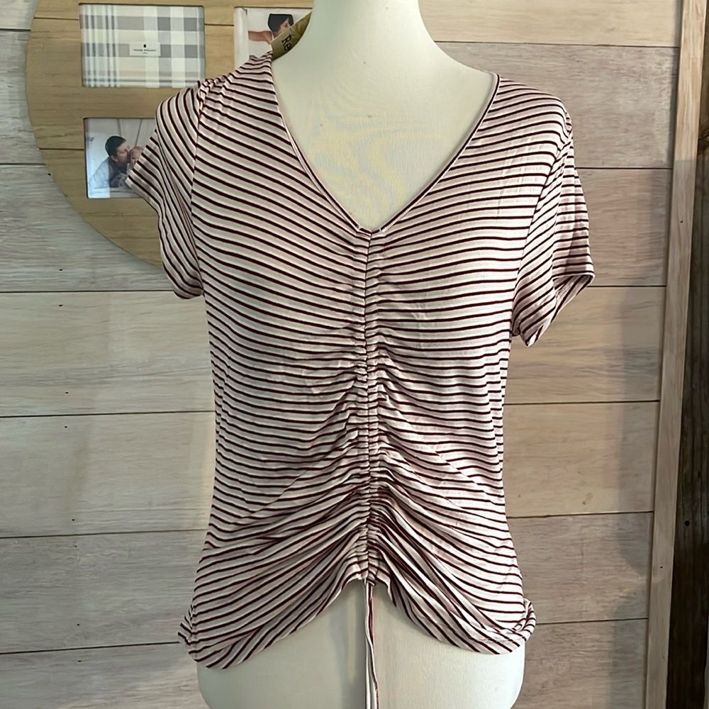 NEW Rewind Burgundy Striped Top M
